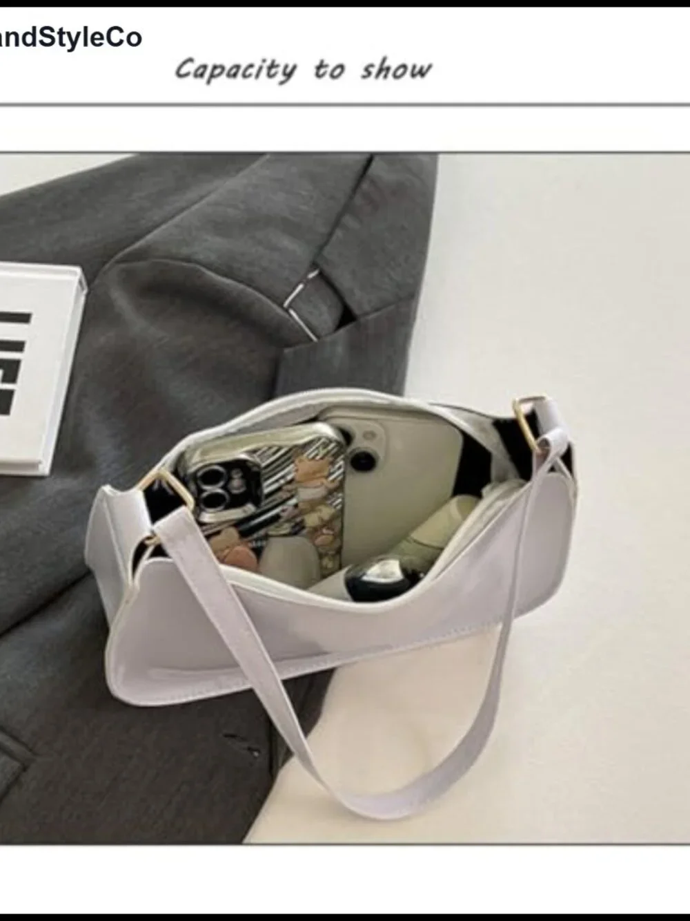 Patent Vegan Leather Mini Hobo Clutch Evening Purse